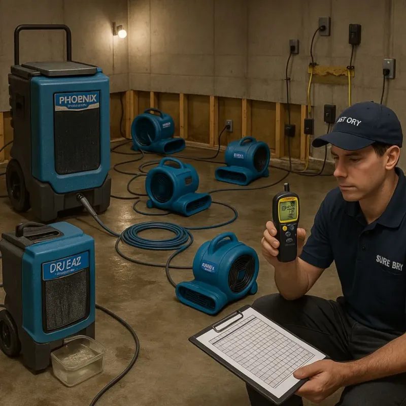 Structural Drying and Dehumidification process in Rancho Palos Verdes, CA